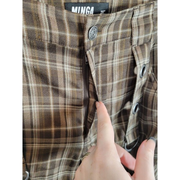 Minga London Plaid Wide Leg Cargo Pants Size 28 - Picture 5 of 9